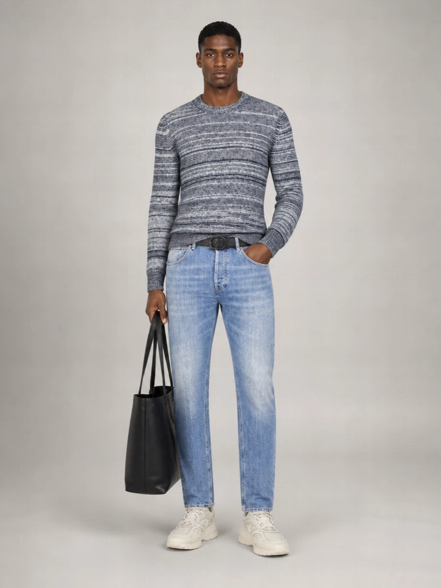Dondup Denim Slim-Fit Straight-Leg Trousers