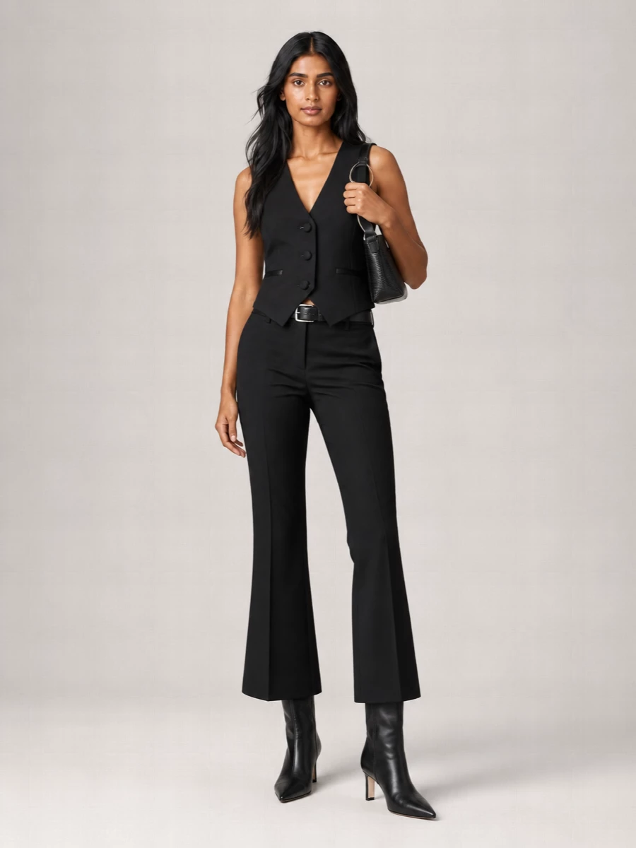 Dondup Silk Straight-Leg Suit Trousers