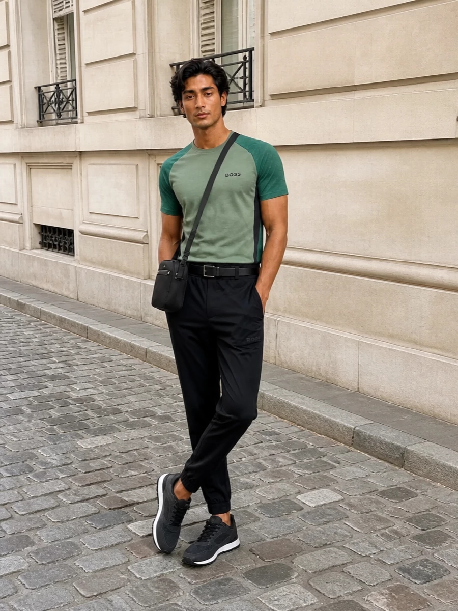 Boss green performance tee black joggers sneakers