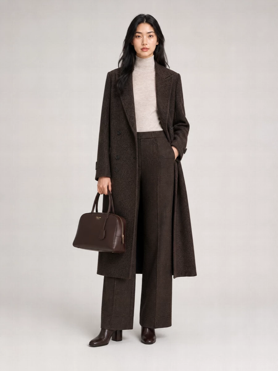 Max Mara Long Double-Breasted Wool Cashmere Coat
