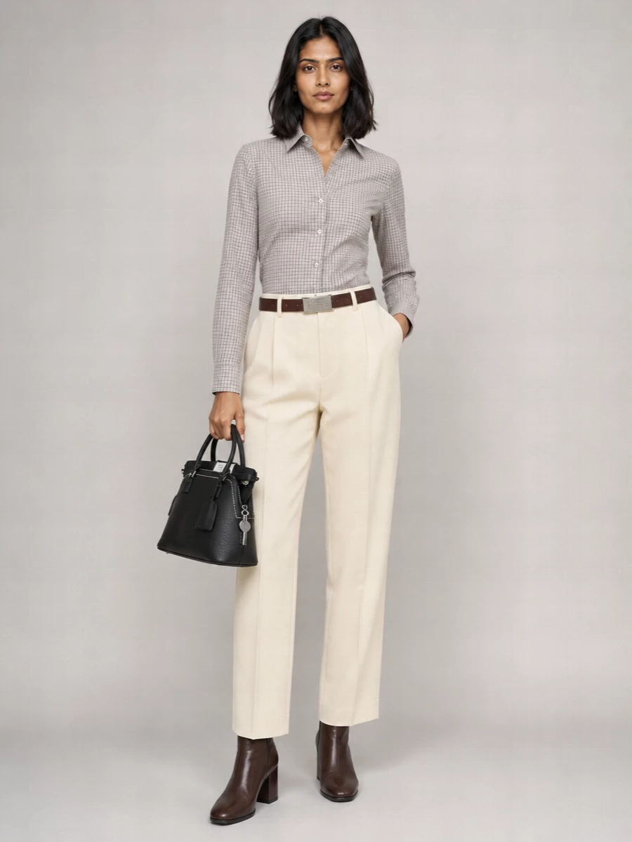 Maison Margiela Cotton Checked Pointed Hem Shirt