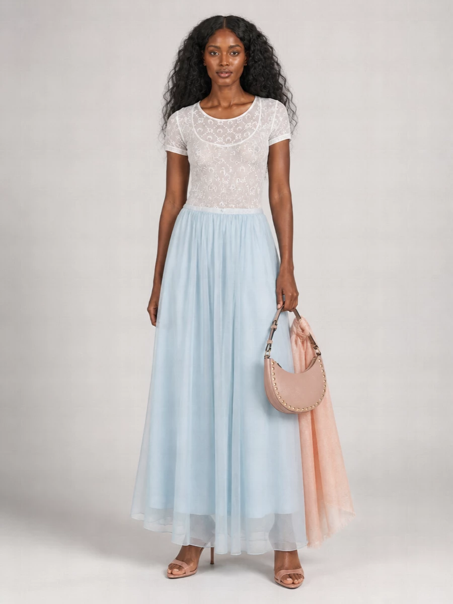 Marine Serre Short-Sleeve Mesh Top