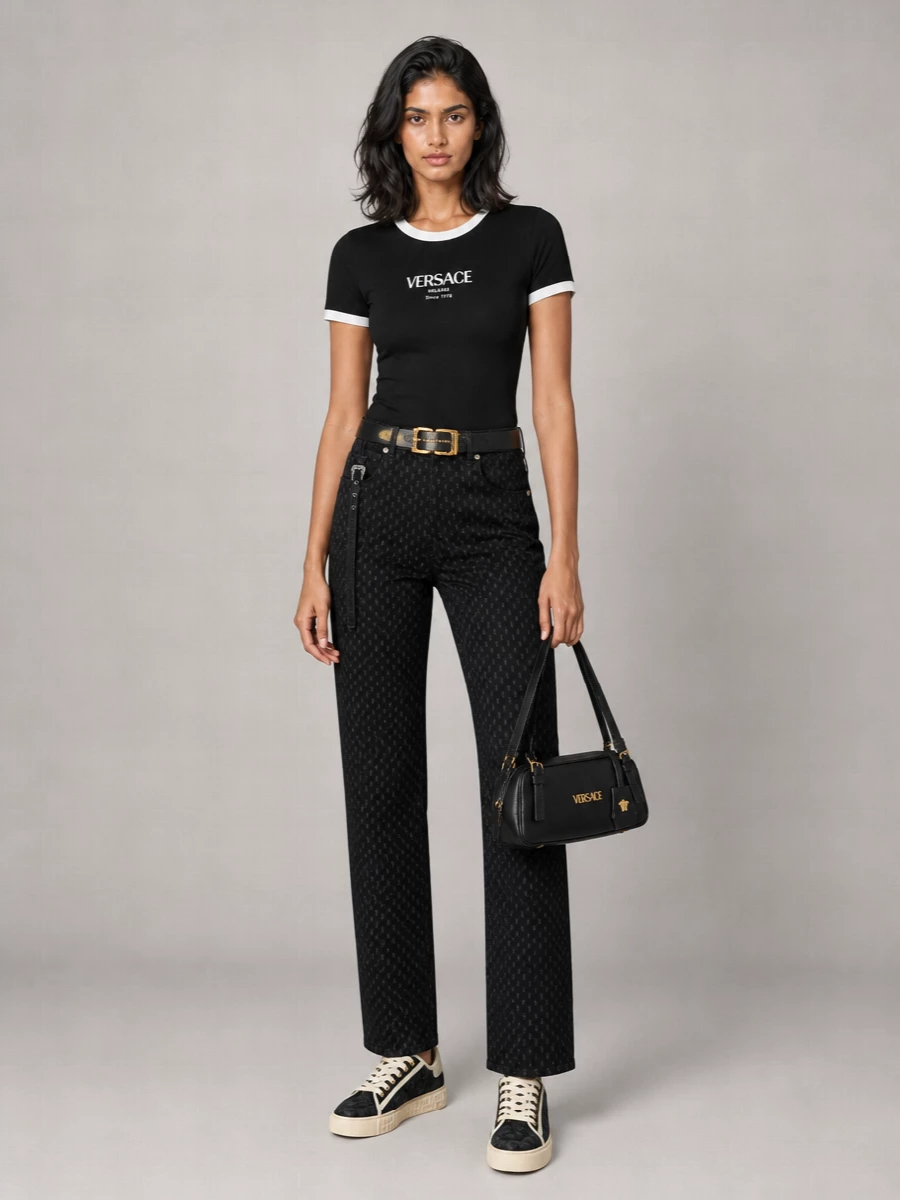 Versace Jeans Couture High-Rise Slim-Fit Straight-Leg Jeans