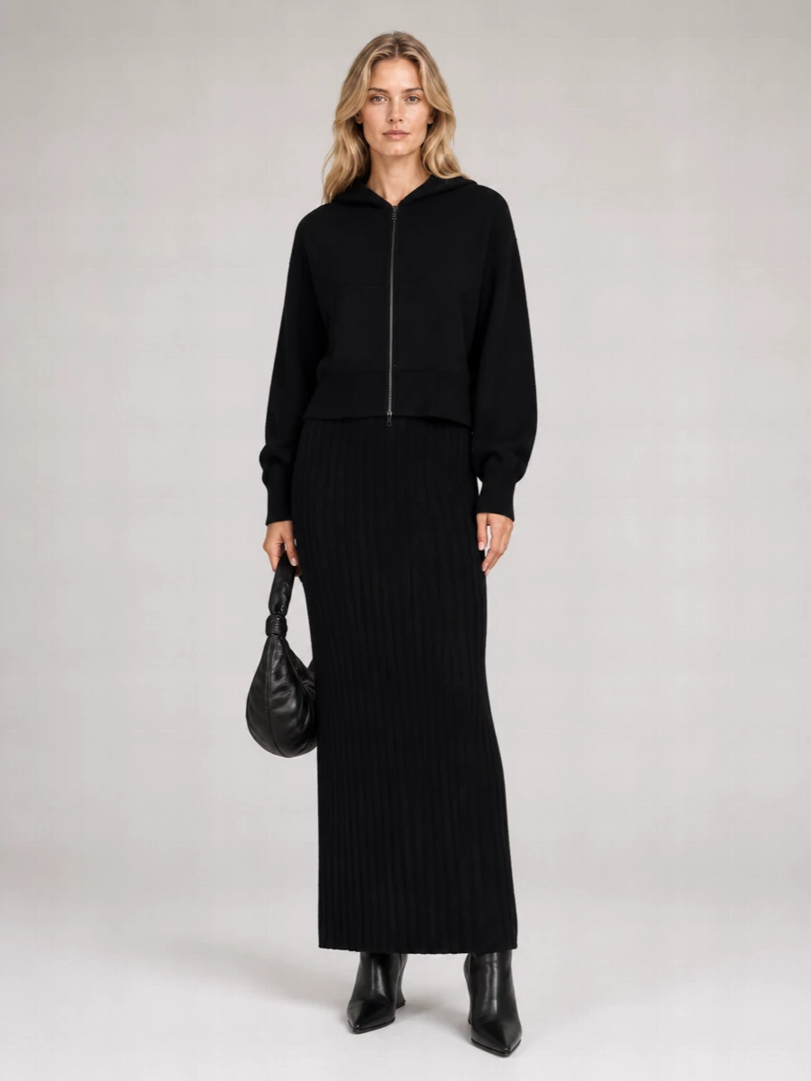 Lisa Yang cashmere hooded zip jacket