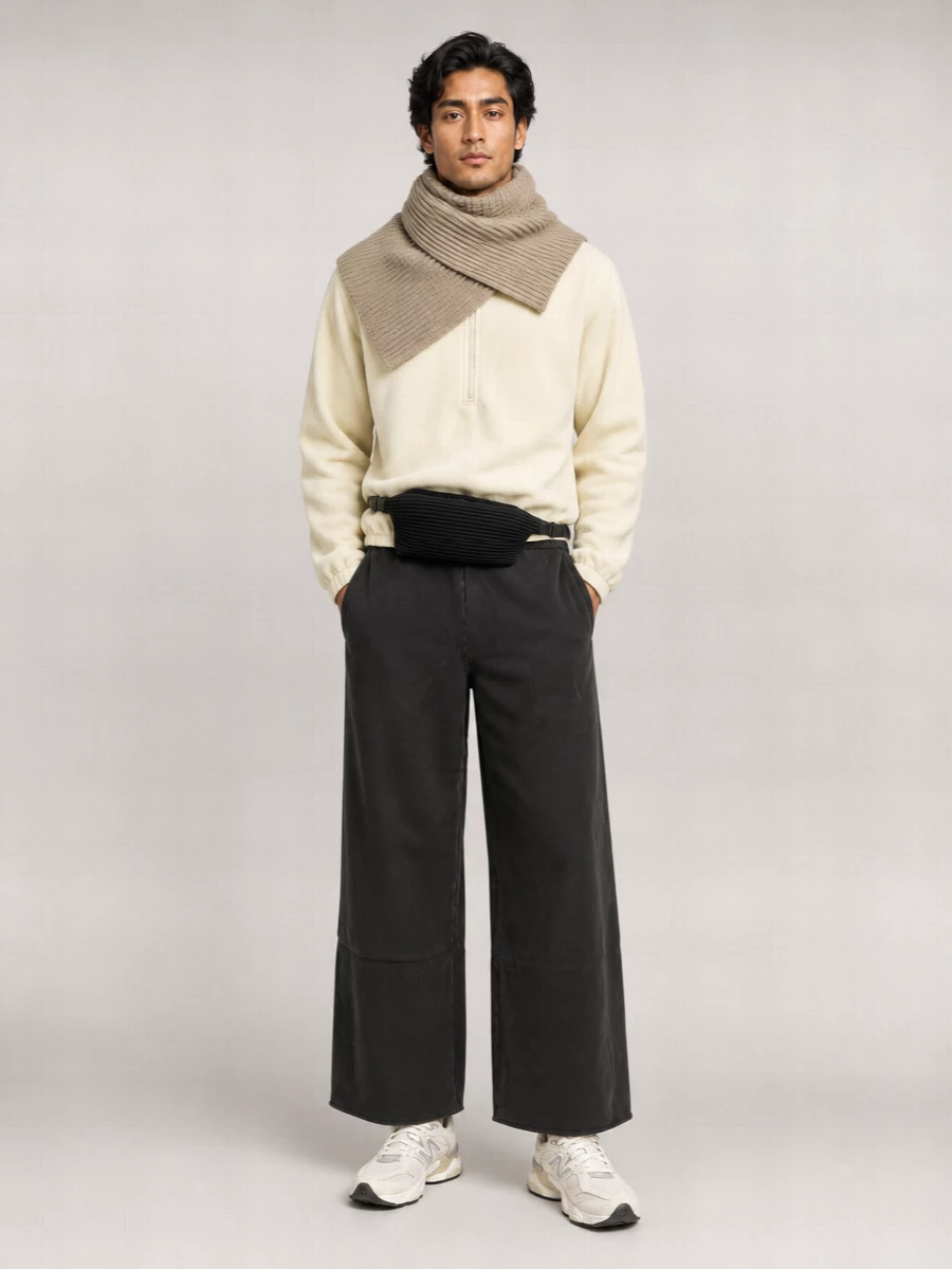 Entire Studios Fleece Oversized High-Neck 3/4-Zip Sweatshirt