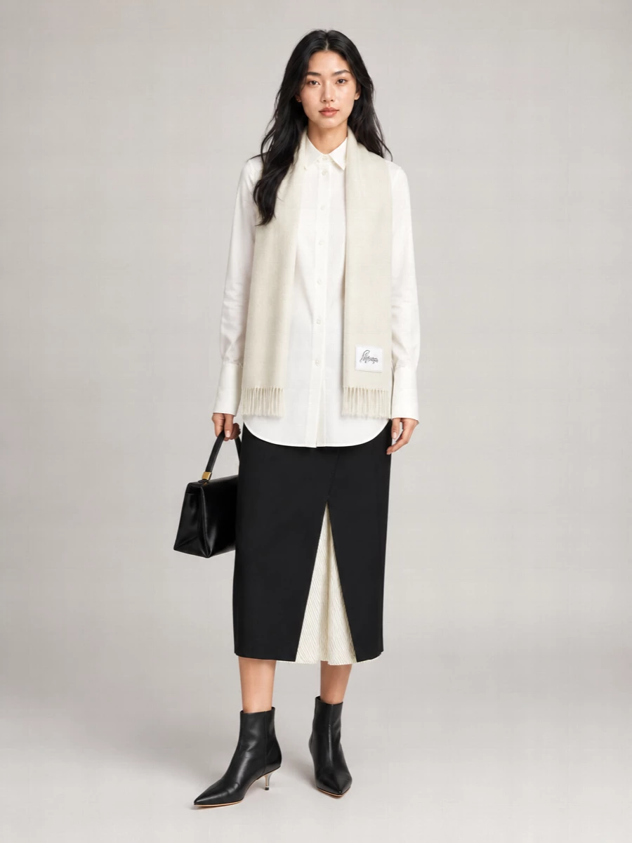 Marni Virgin Wool Asymmetric Midi Skirt