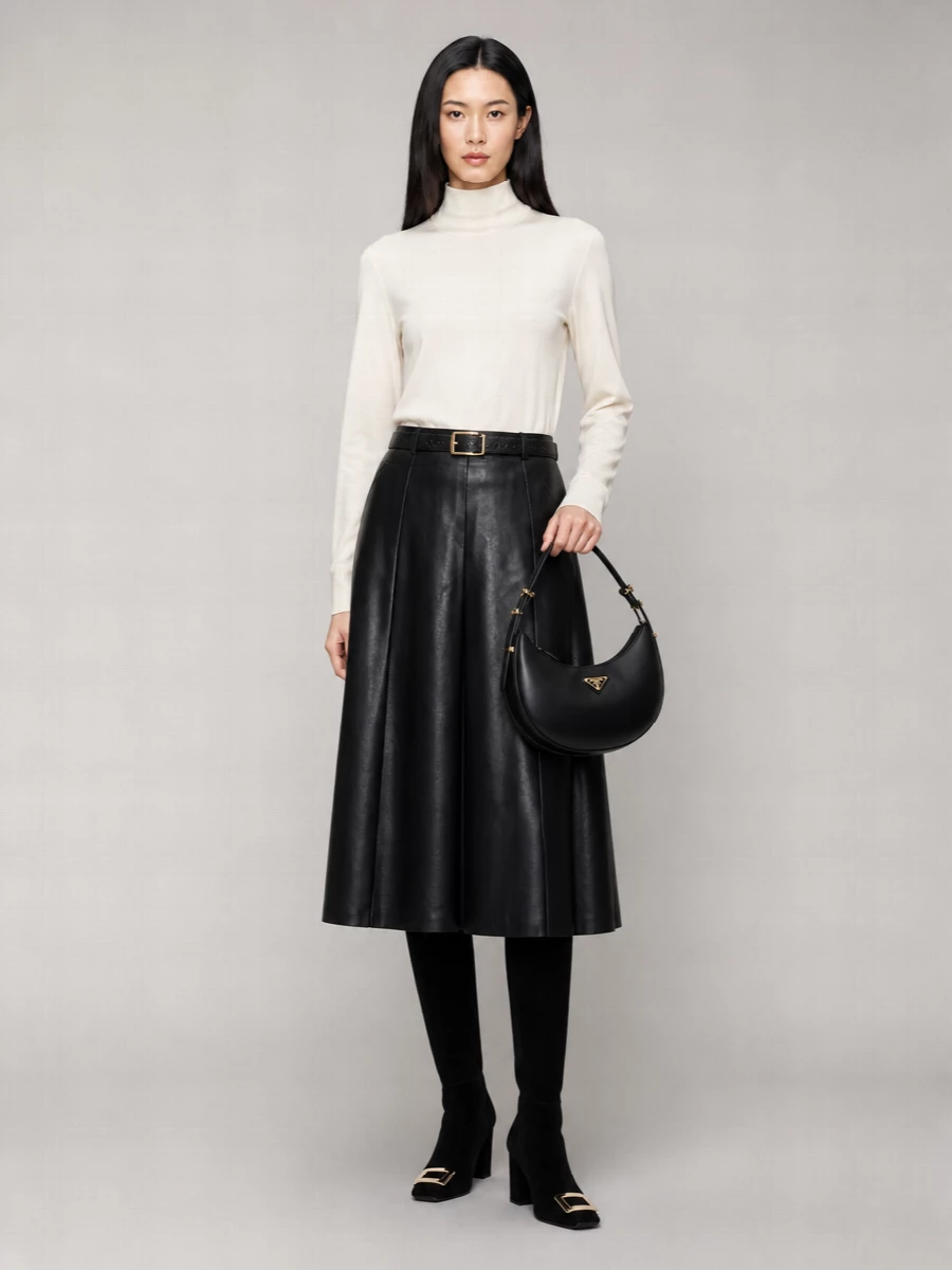Ermanno Scervino Leather Maxi Skirt