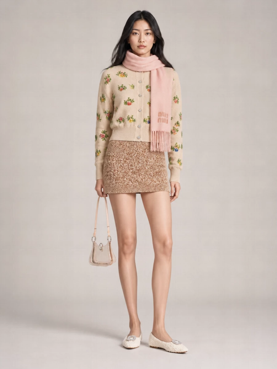 Paco Rabanne Floral-Embroidered Cardigan