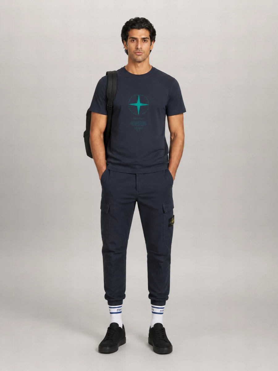 Stone Island Organic Cotton Printed Regular-Fit Short-Sleeve T-Shirt