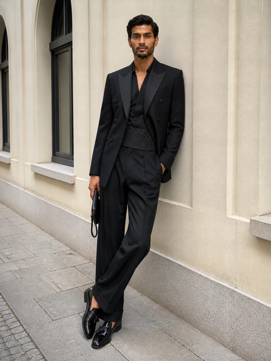 Dolce gabbana black tuxedo patent loafers