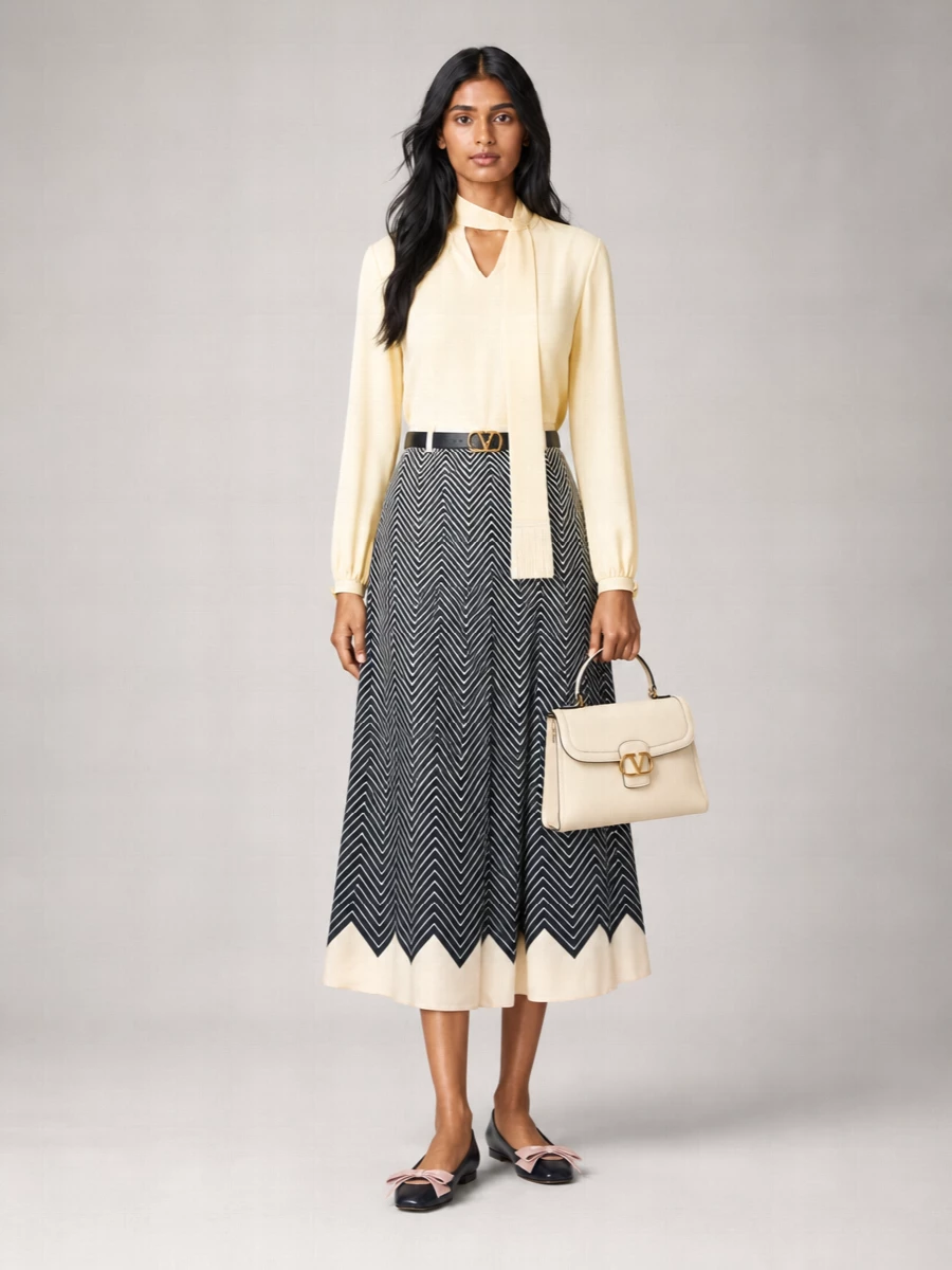 Valentino Silk A-Line Skirt
