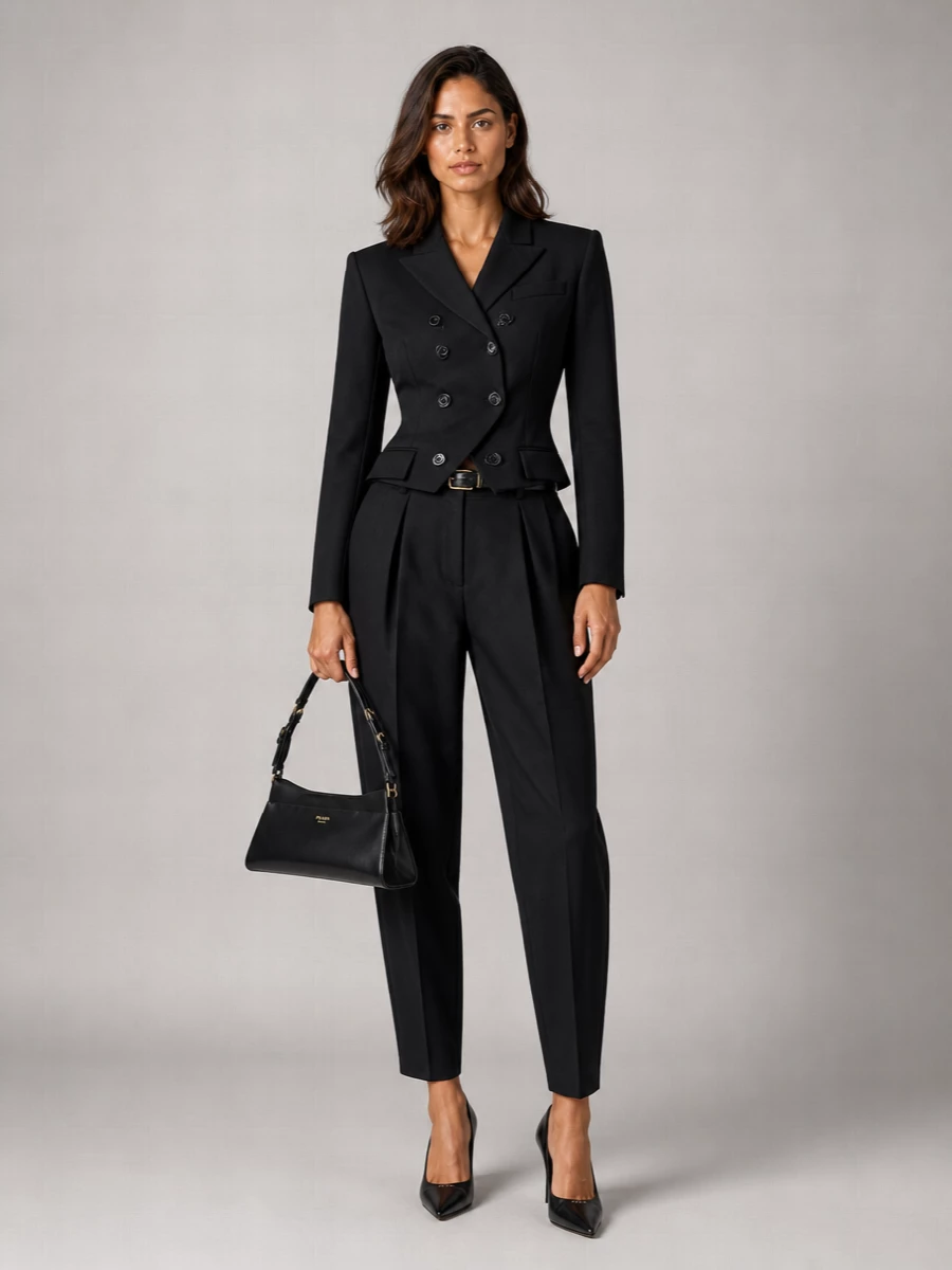 Magda Butrym Wool Double-Breasted Suit Jacket