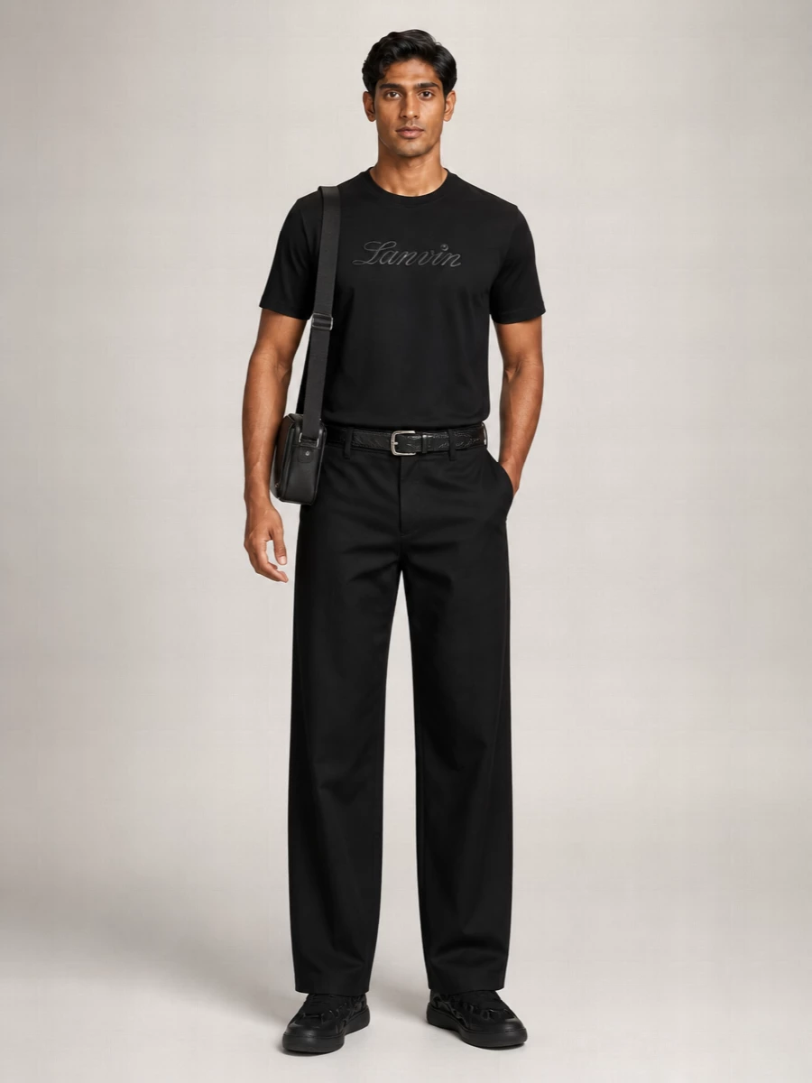 Lanvin Cotton Logo-Embroidered Short-Sleeve T-Shirt