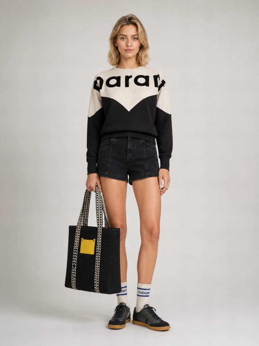 Isabel Marant Etoile Cotton-Blend Oversized Logo-Print Sweatshirt