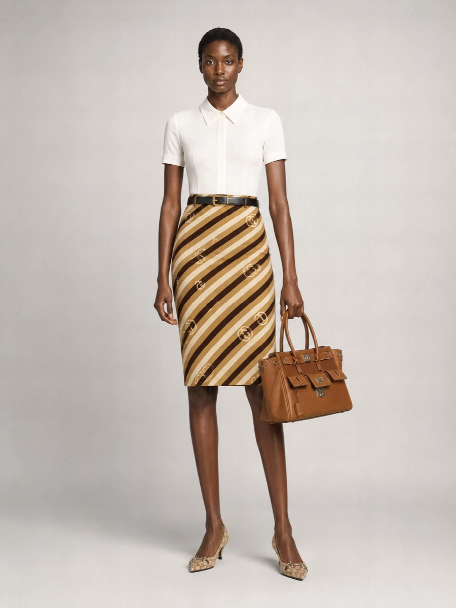 Gucci Embroidered Chenille Fitted Skirt