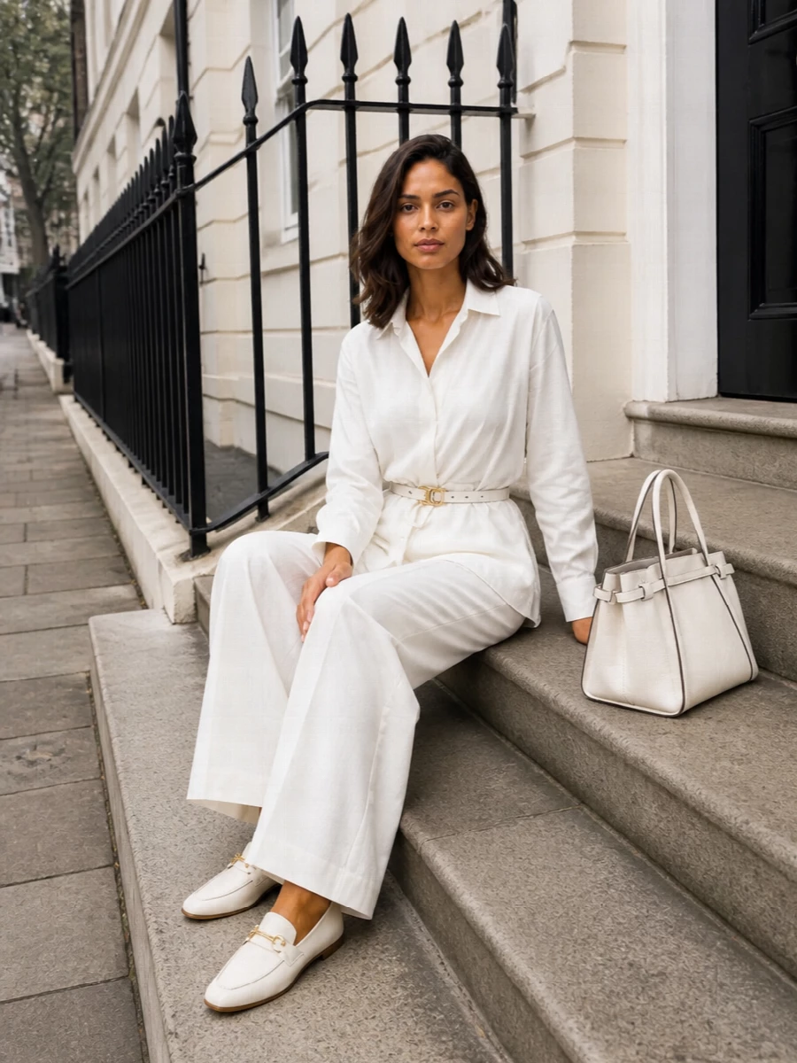Isabel marant ivory trousers wrap shirt tods loafers
