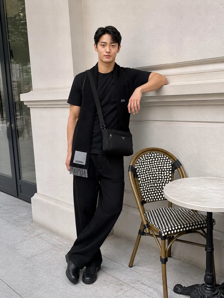 Loewe black tshirt lemaire trouser outfit