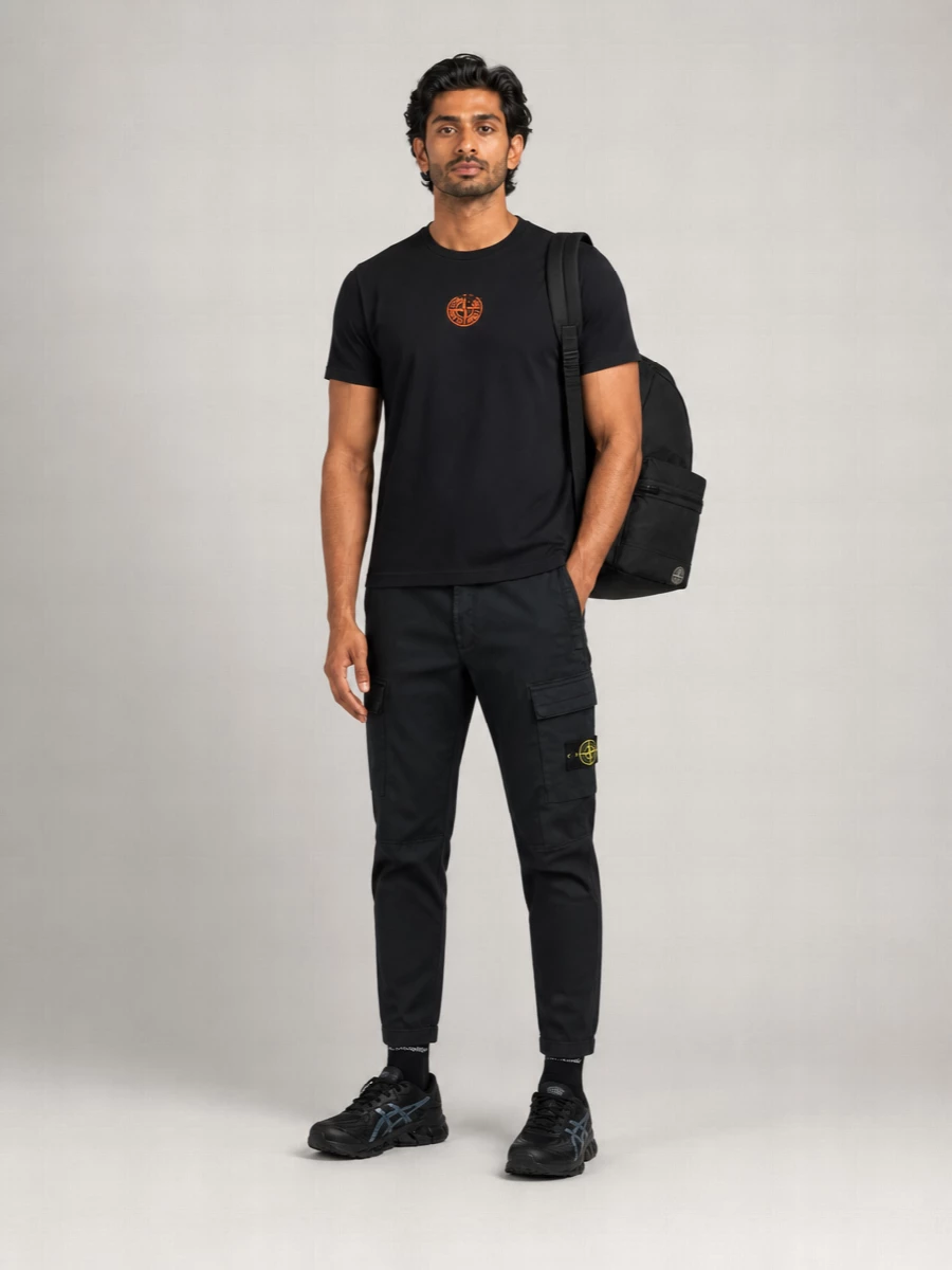 Stone Island Cotton Logo-Embroidered Short-Sleeve T-Shirt