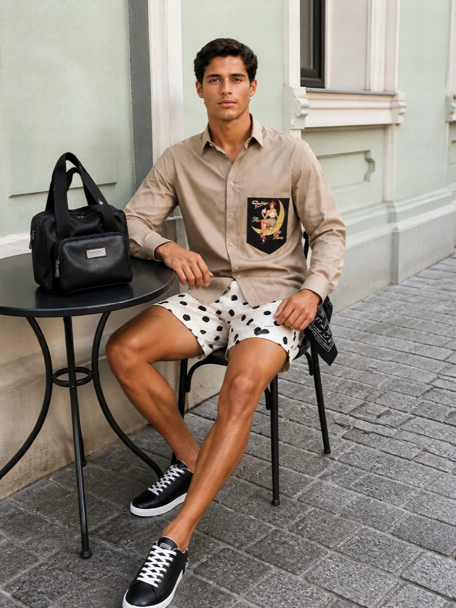 Dolce gabbana pin up shirt polka dot shorts