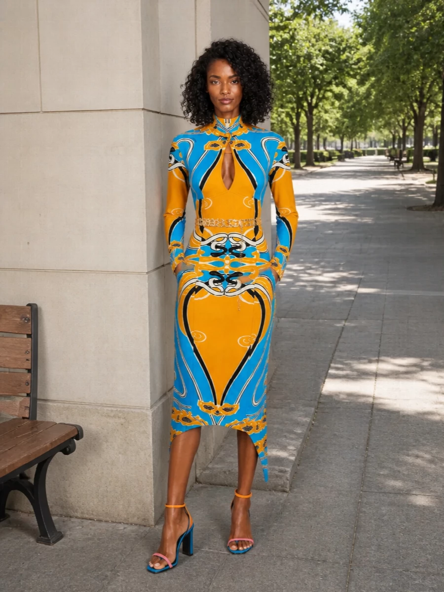 Patou bodycon midi dress saint laurent heels