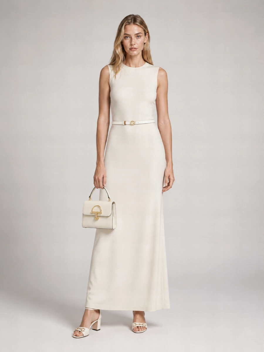 Gucci Viscose Scoop-Neck Long Dress