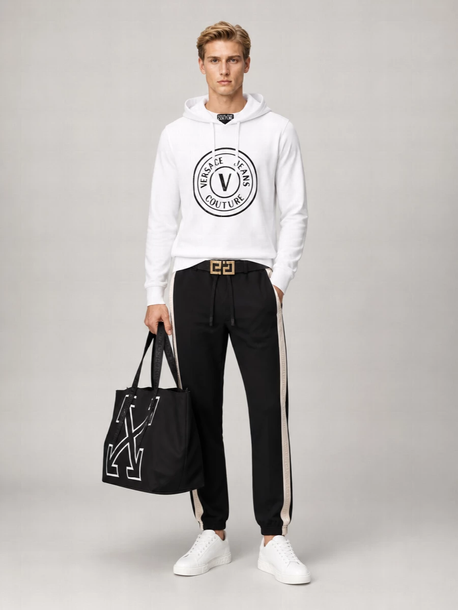 Versace Jeans Couture Cotton Logo-Print Hoodie