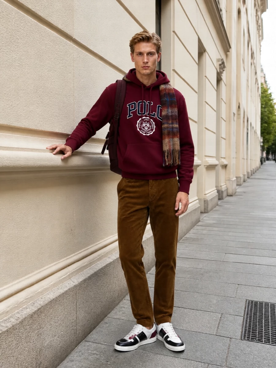 Polo ralph lauren hoodie corduroy trousers outfit