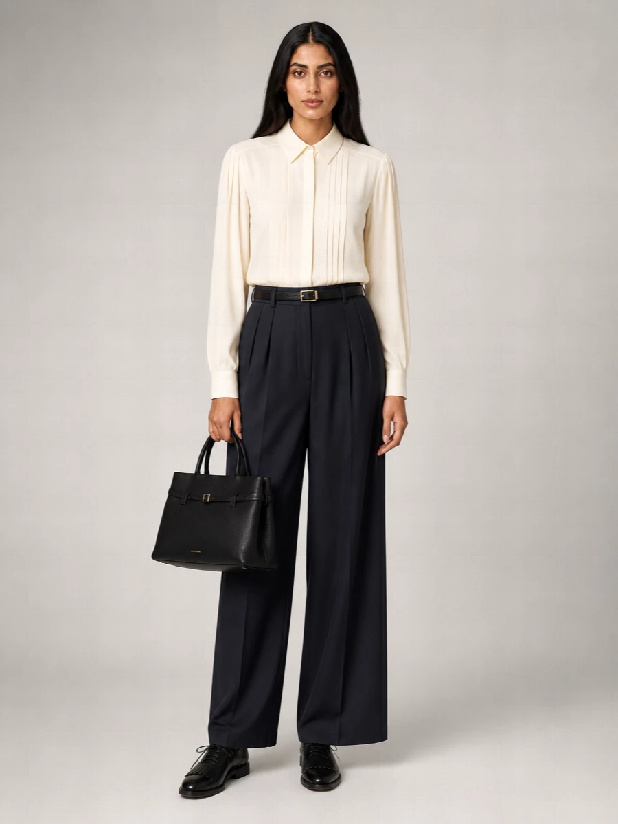 S Max Mara virgin wool wide-leg trousers