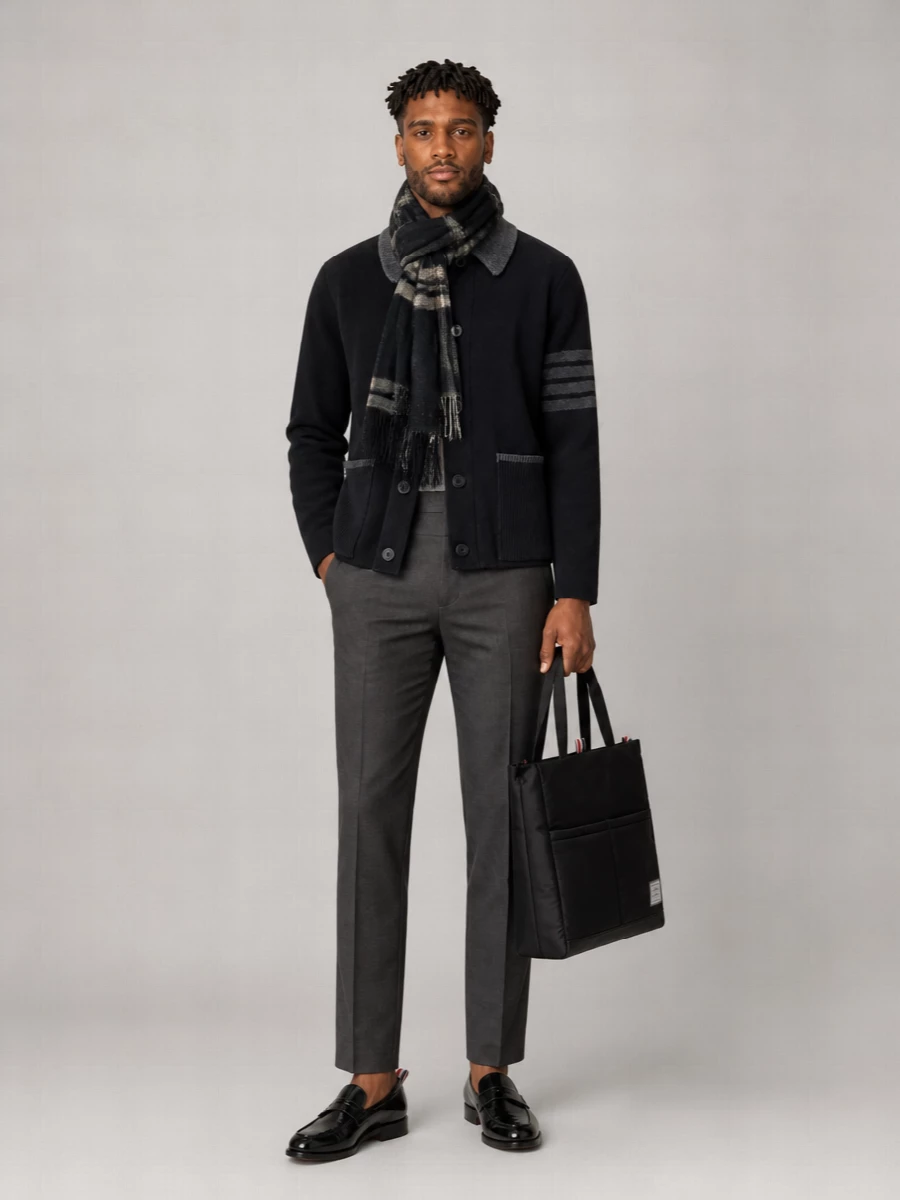 Thom Browne Cotton Piqué Relaxed-Fit Cardigan