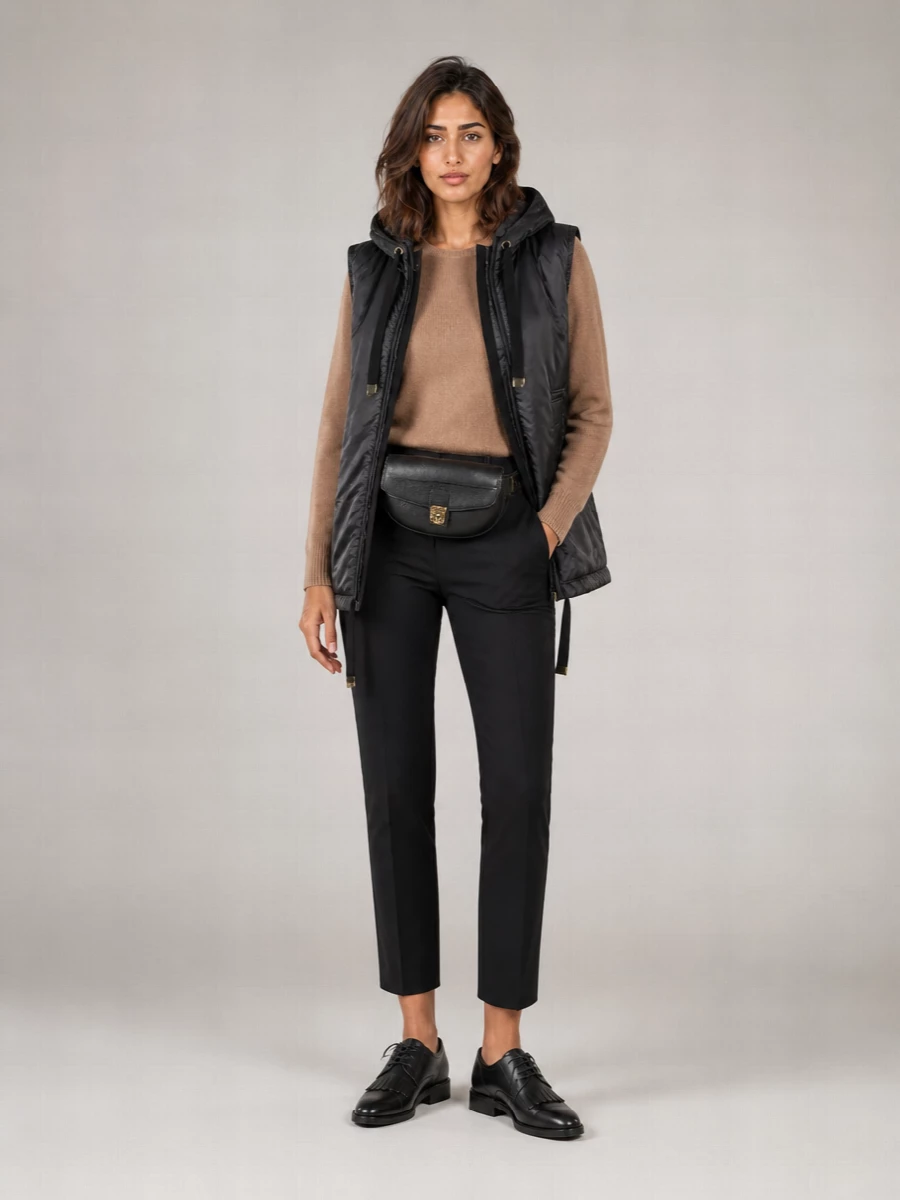 S Max Mara Quilted Hooded Puffer Vest