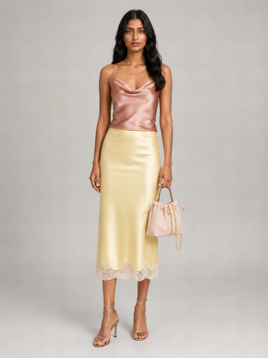 Balmain Silk Cowl Neck Sleeveless Top