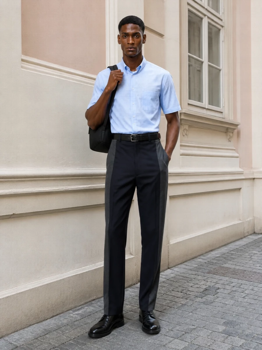 Maison margiela blue shirt tailored navy trousers