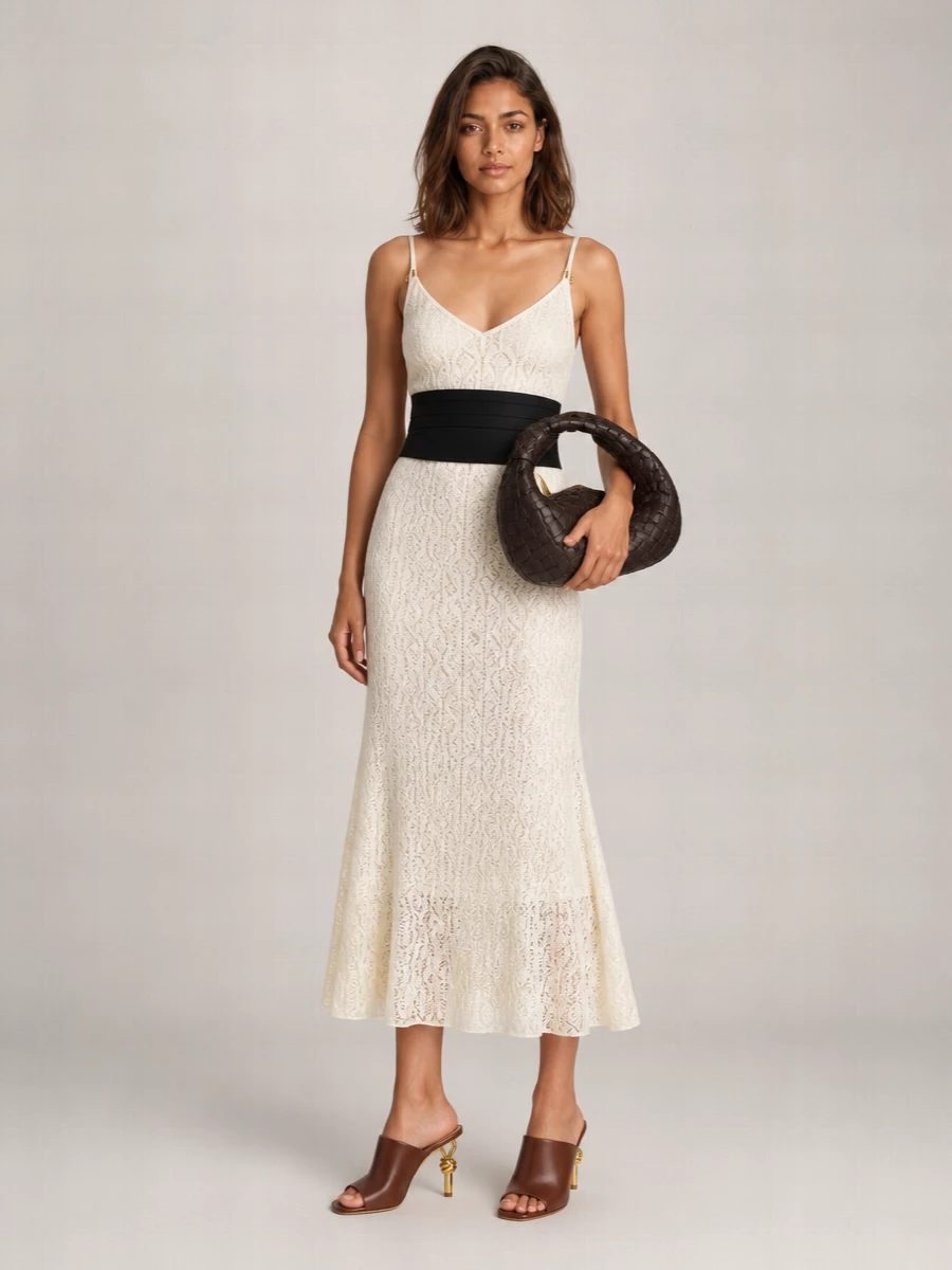 Bottega Veneta Lace Midi Dress