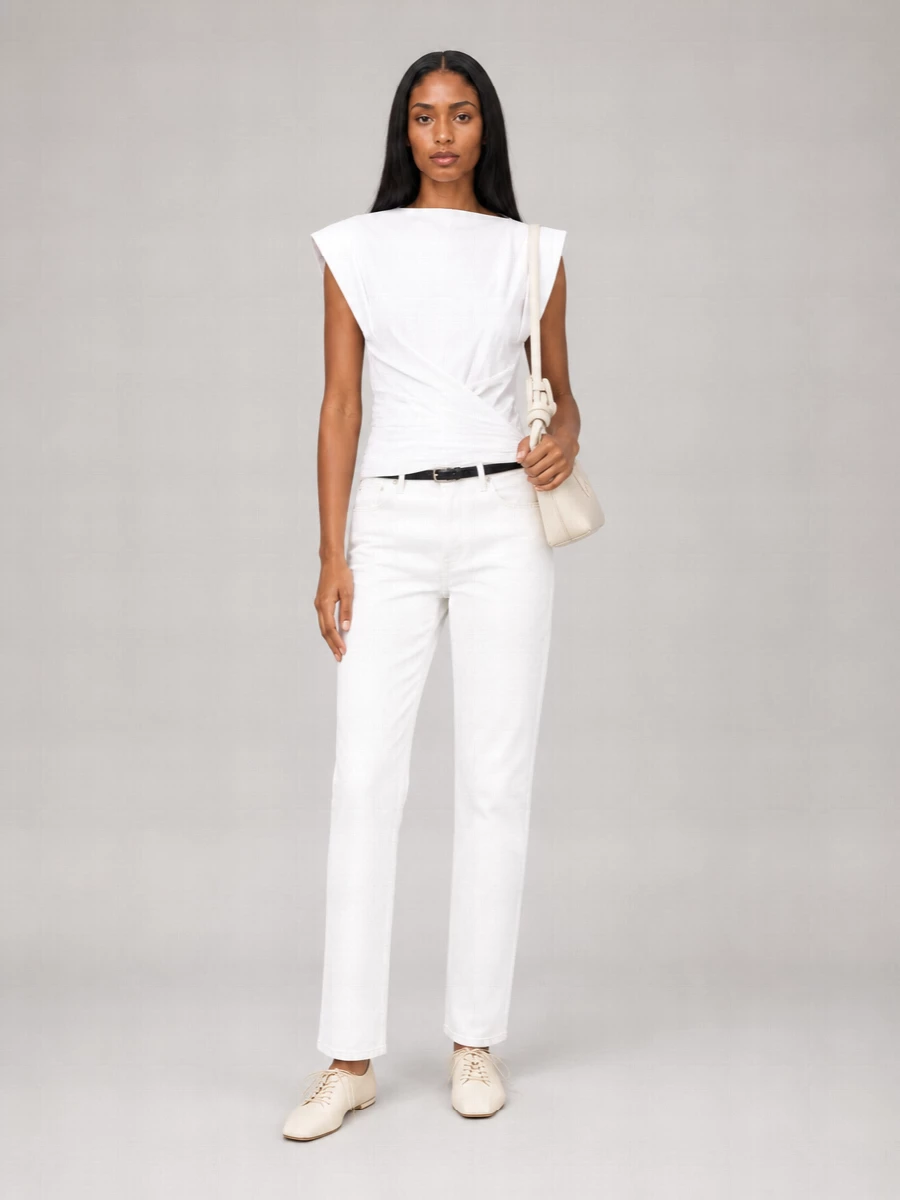 Haikure High-Rise Straight-Leg Denim Trousers
