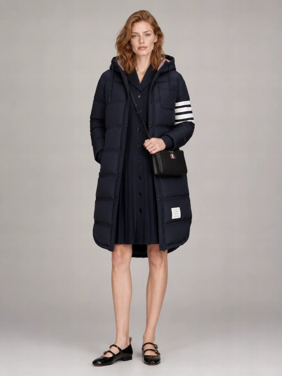 Thom Browne Down Hooded Parka Coat