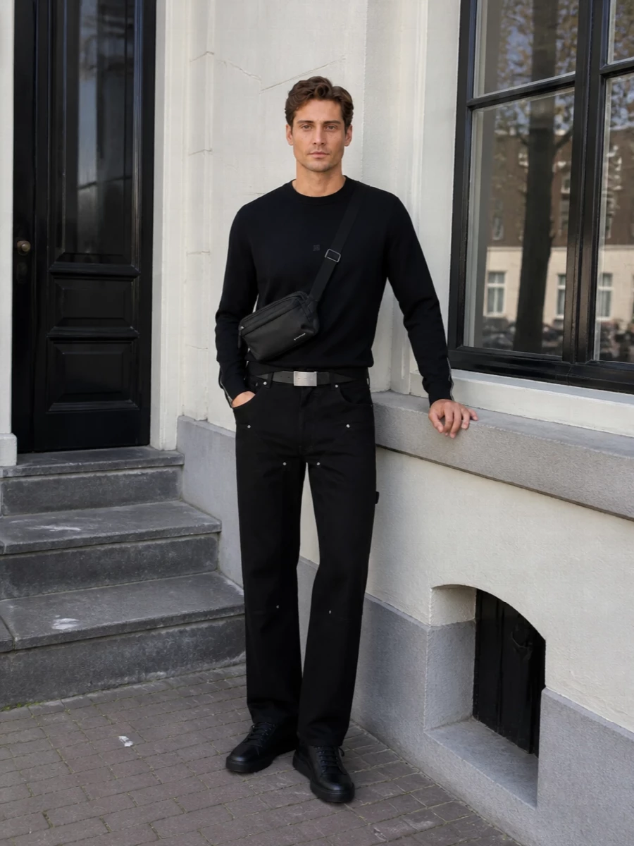 Givenchy black crewneck utility trousers sneakers