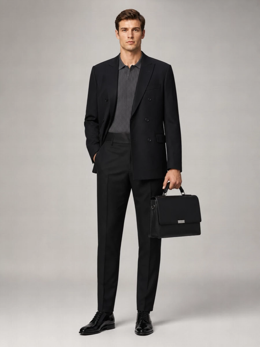 Emporio Armani Virgin Wool Double-Breasted Coat