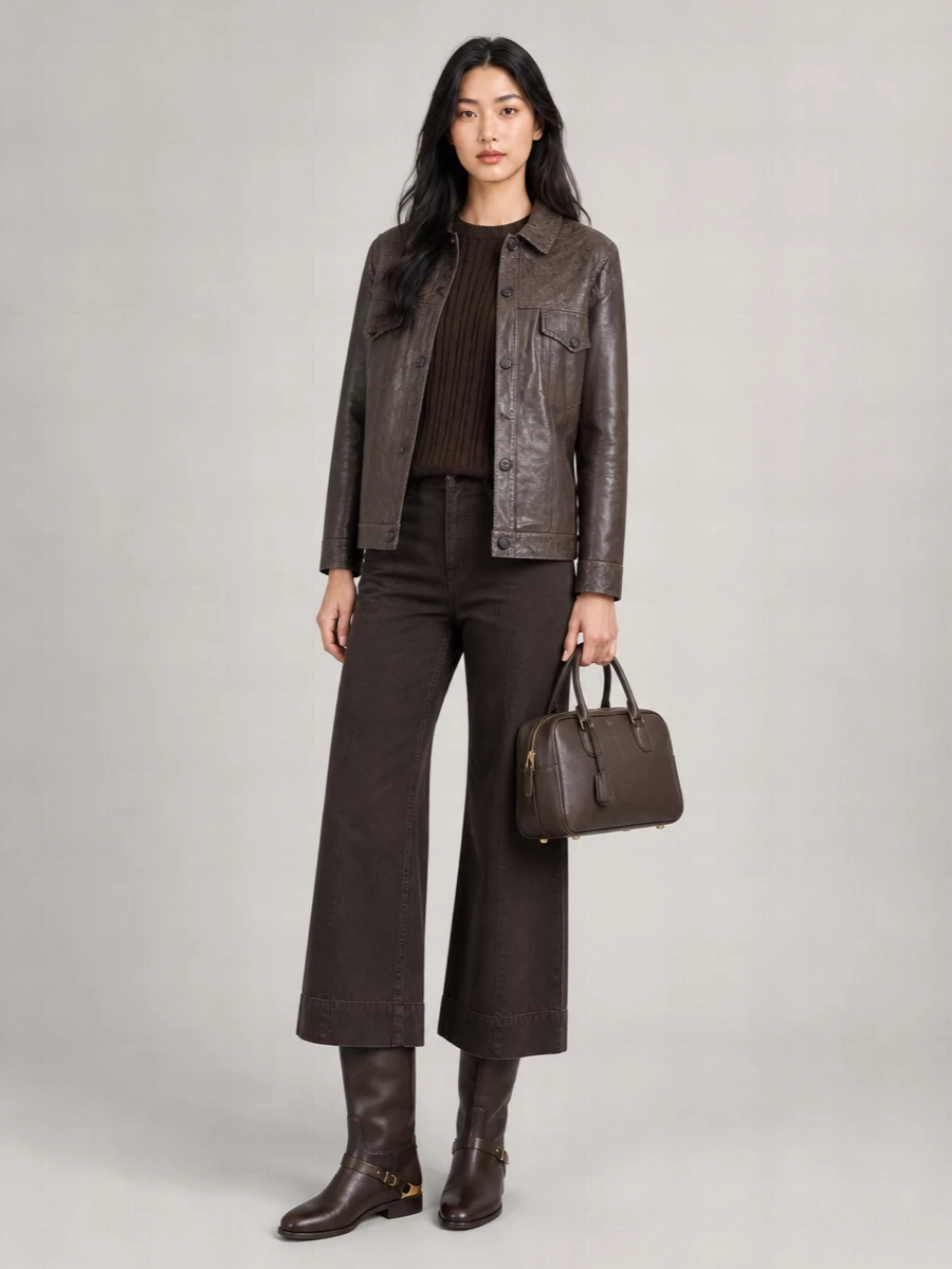 Golden Goose Embossed And Plain Leather Jacket