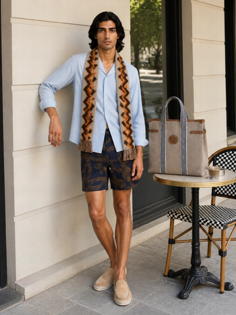 Loewe swim shorts camp shirt espadrilles