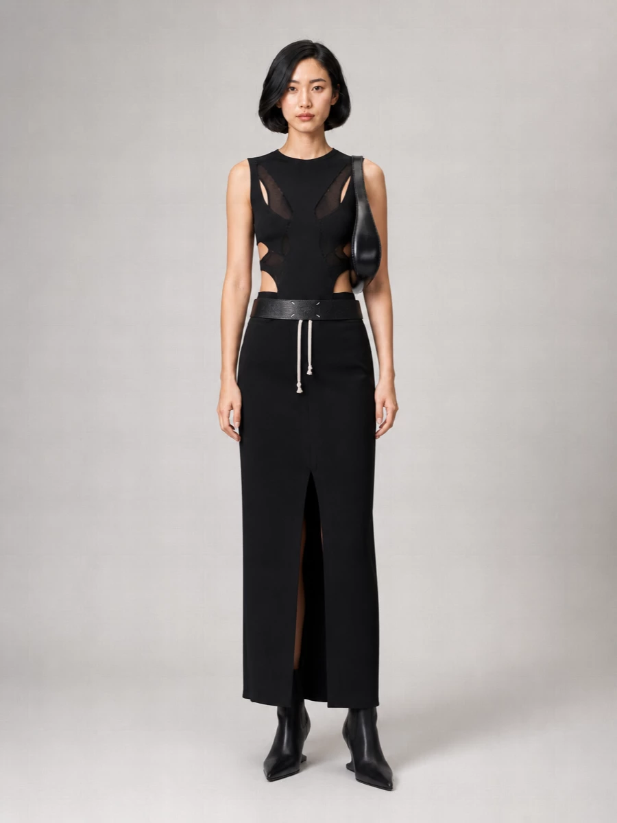 Rick Owens Wool Cutout Sleeveless Top