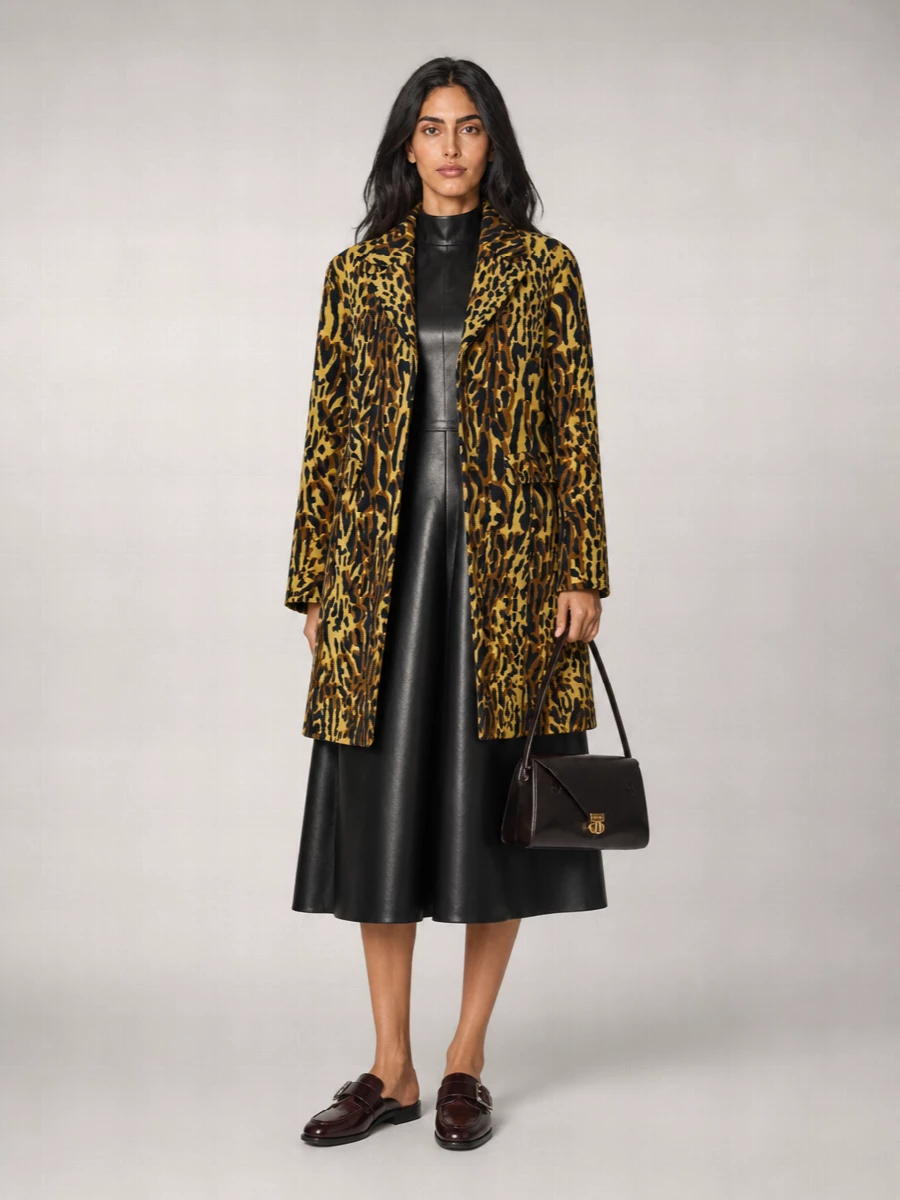 Marni Virgin Wool Animal-Print Single-Breasted Coat