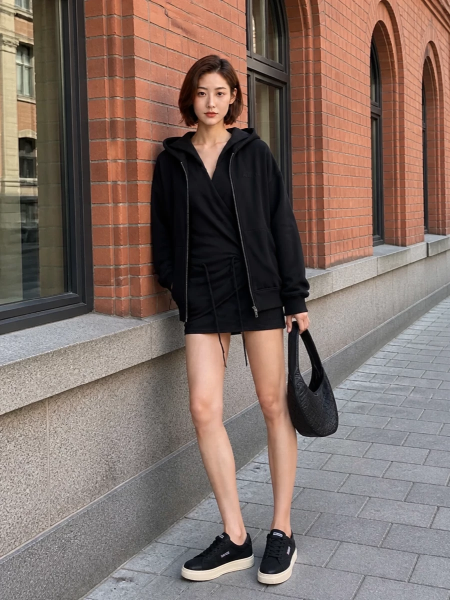 The attico hoodie dress autry sneakers