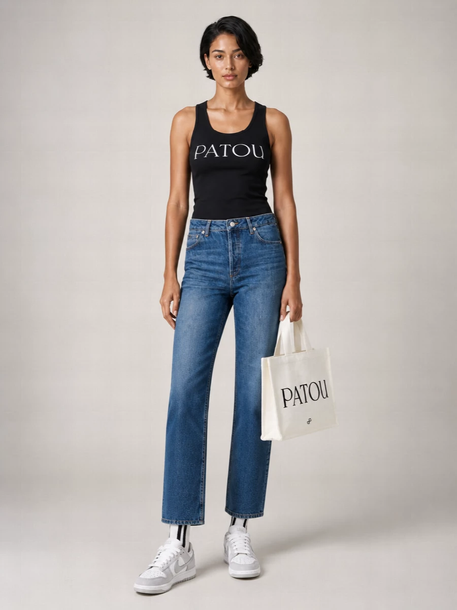 Patou Cotton Slim-Fit Logo-Print Tank Top