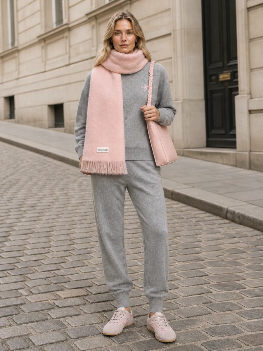 Jw anderson grey sweatshirt prada joggers outfit