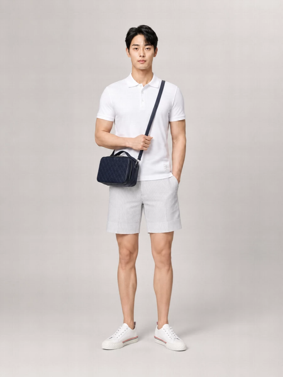 Thom Browne Leather Low-Top Sneakers