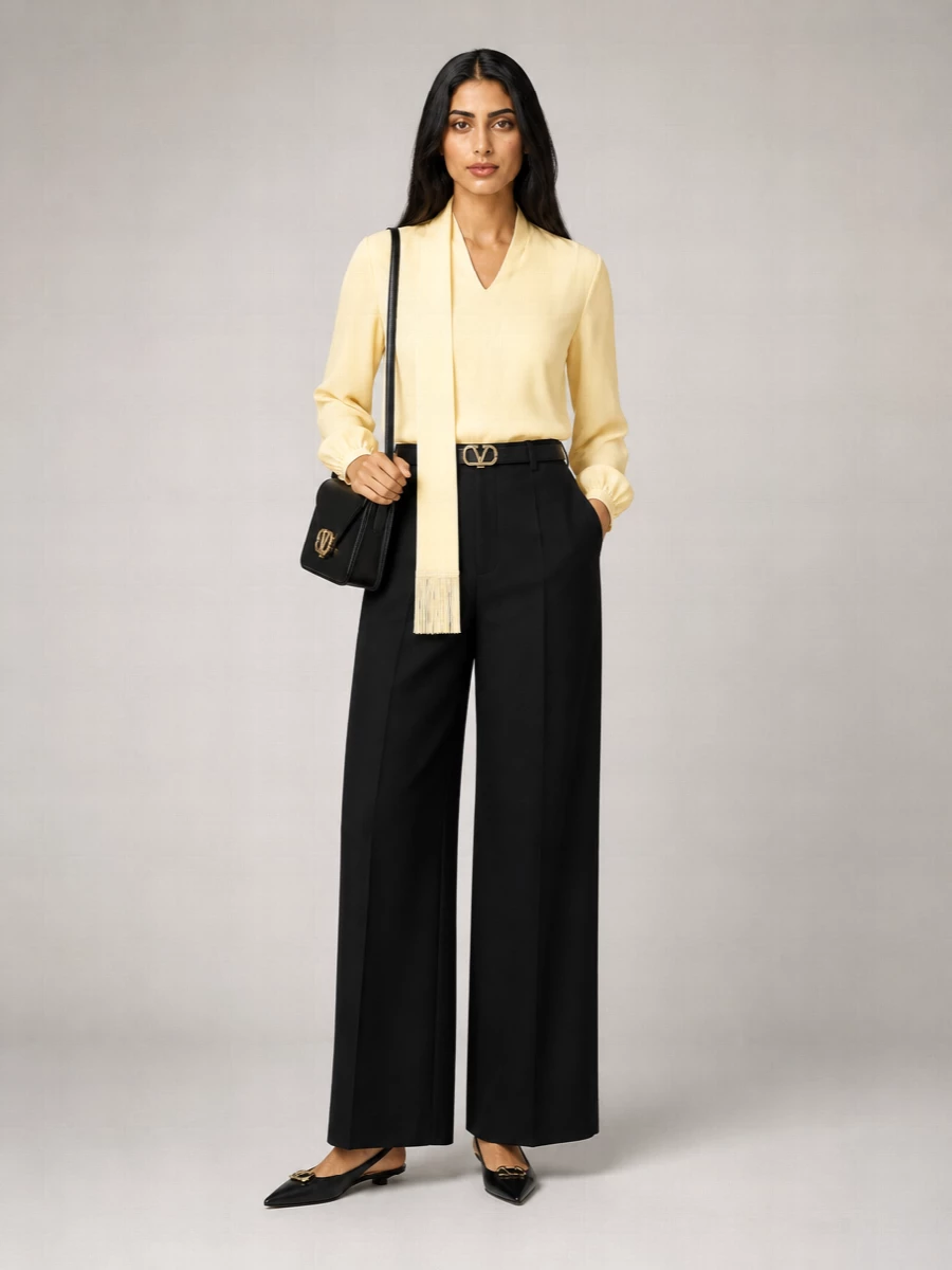 Valentino Garavani Virgin Wool Wide-Leg Trousers