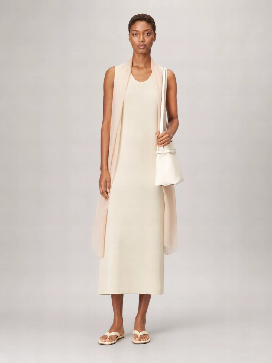Totême Sablé Scoop-Neck Midi Dress