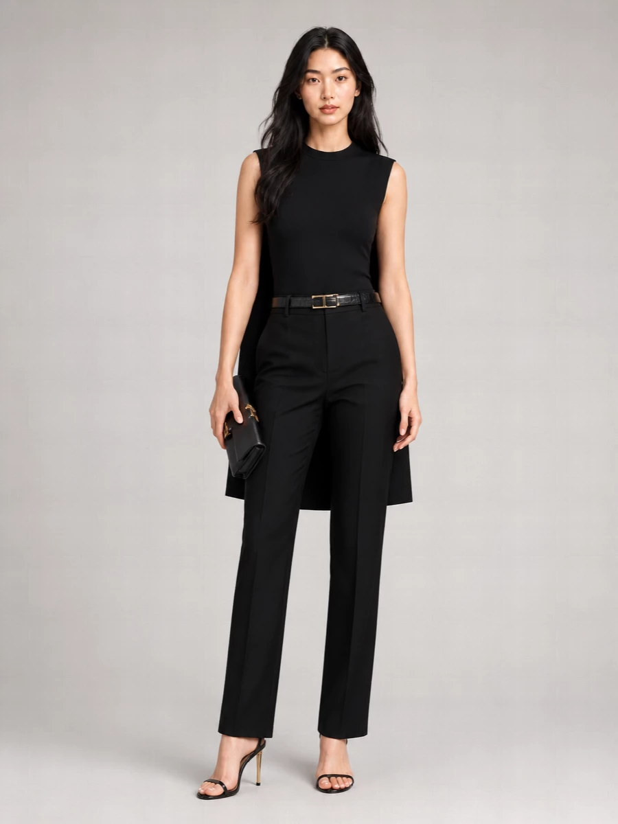 Tom Ford Silk Two Tone Wide Leg Jumpsuit