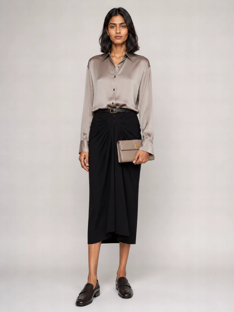 Dries Van Noten Silk Oversized Asymmetric Shirt