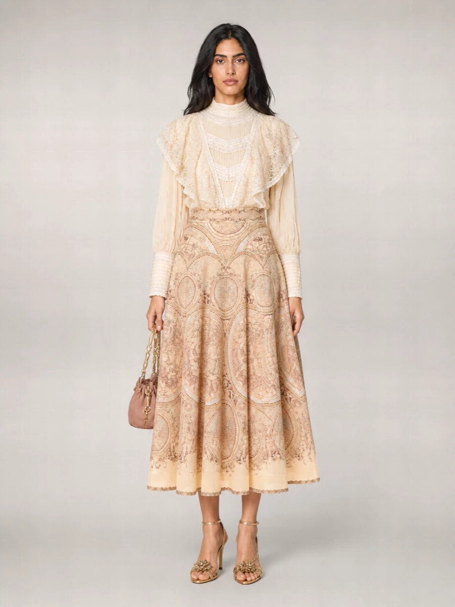 Zimmermann printed ascent full skirt